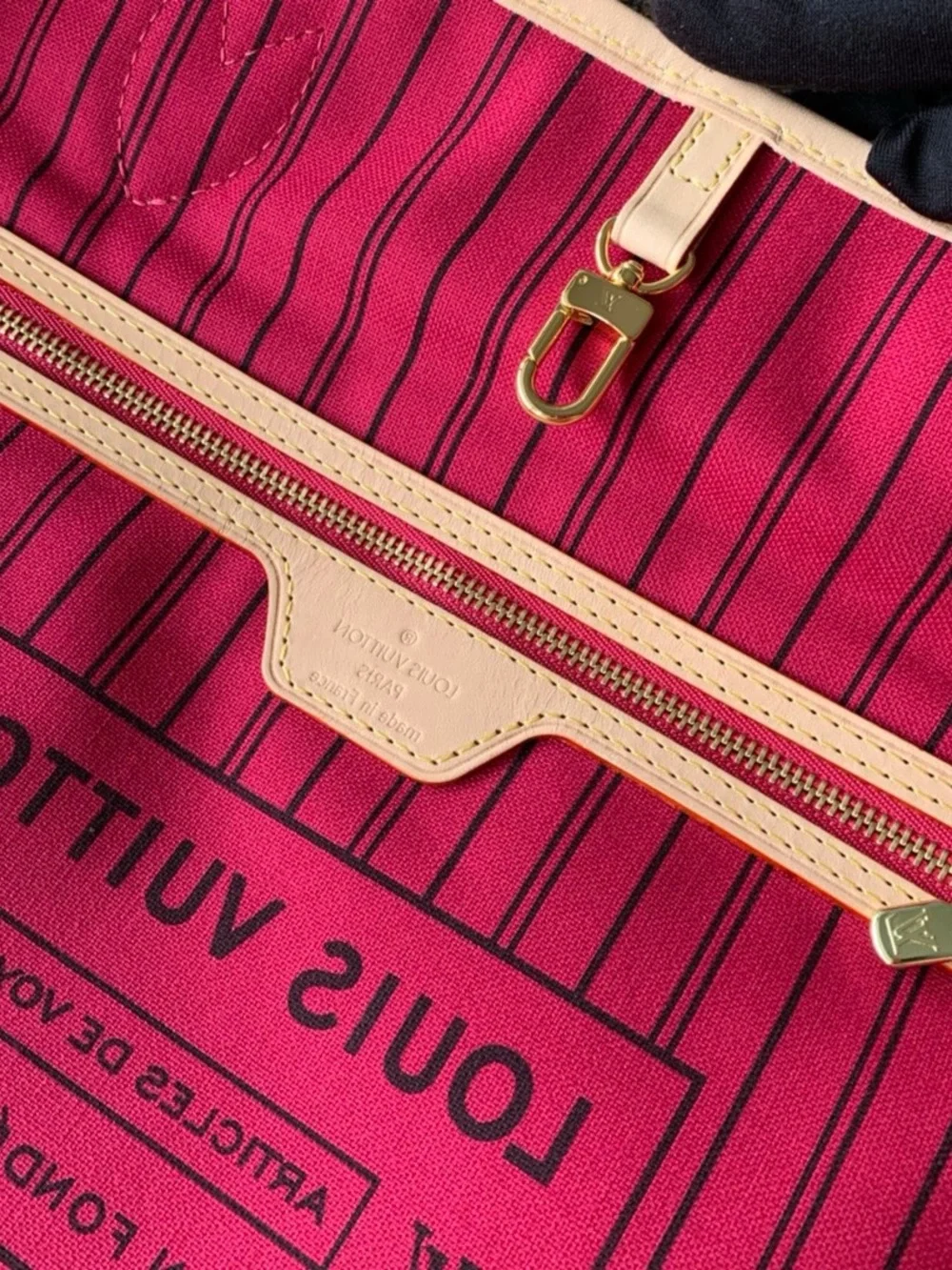 Louis Vuitton Monogram Tote with Brown Canvas and Pink Trim